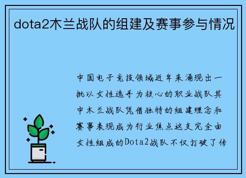 dota2木兰战队的组建及赛事参与情况
